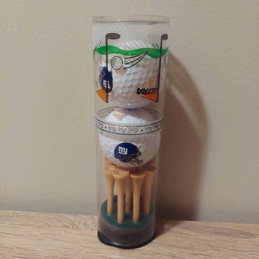New York Giants Golf Balls and Tees in Clear TubeNew York Giants Ultra Golf Ball